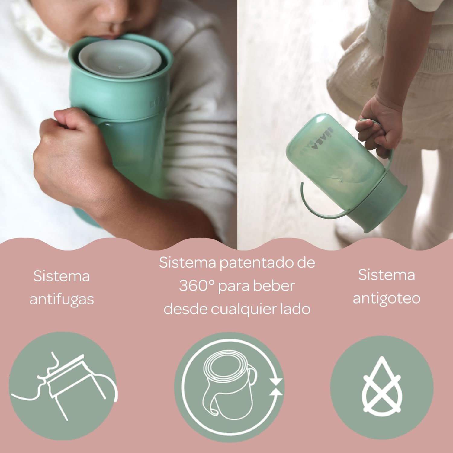 Béaba Taza de aprendizaje 360° Verde - Imagen 4