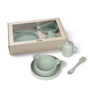 Vajilla de 4 piezas Tous baby de silicona Verde