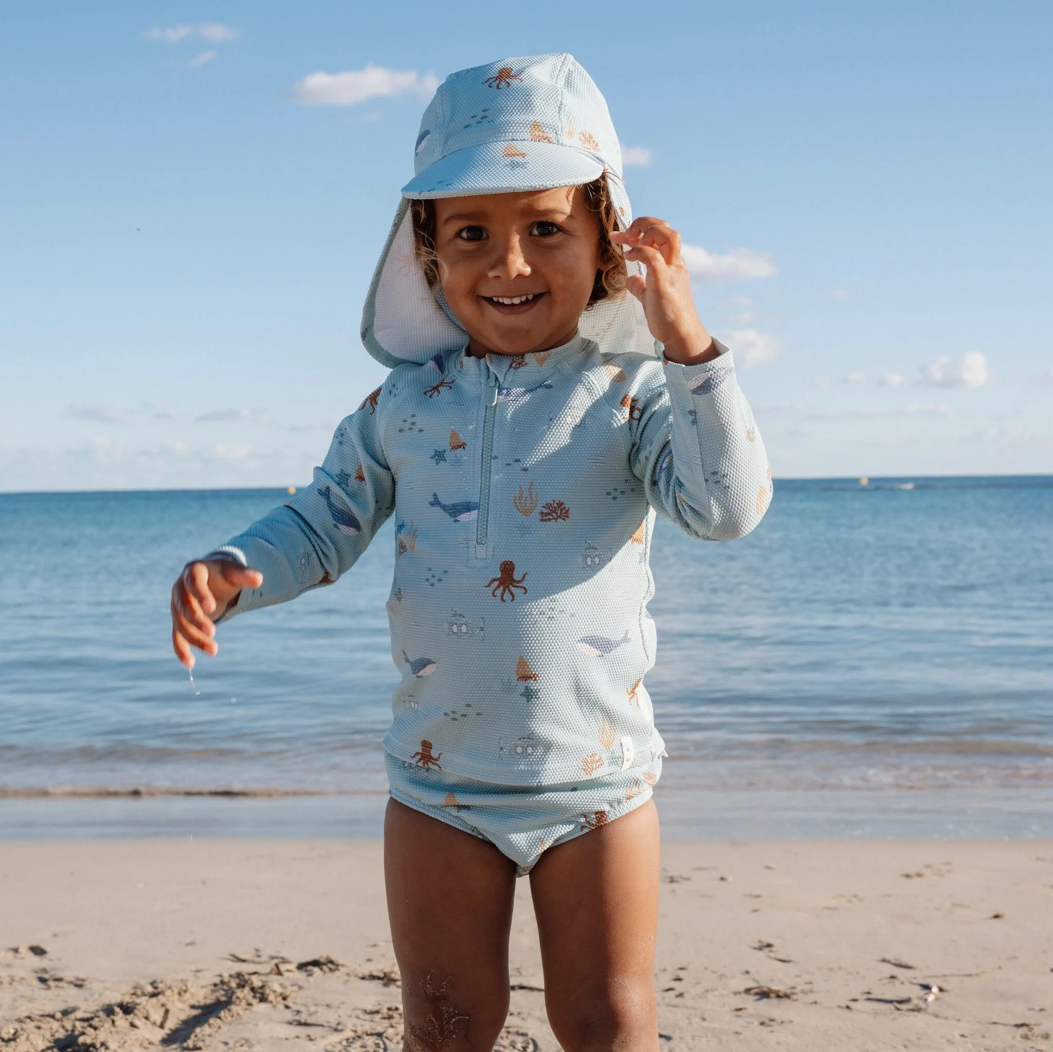 Camiseta de baño de manga larga - UPF 40 - Verde - Amigos del océano - Imagen 2