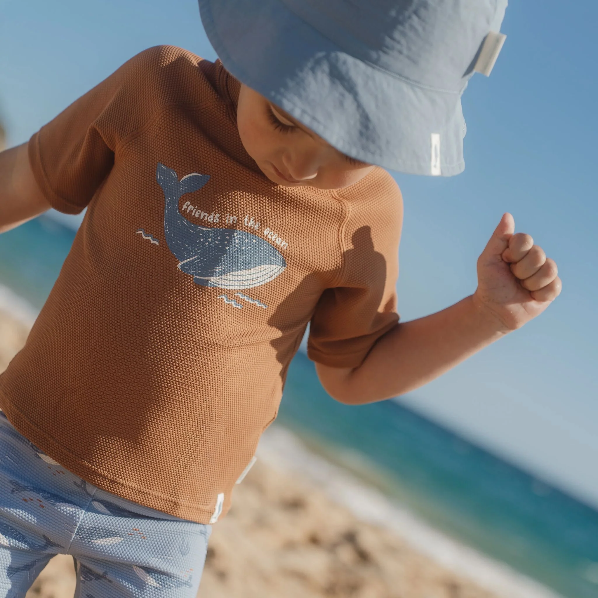 Camiseta de baño de manga corta - Marrón - Imagen 4