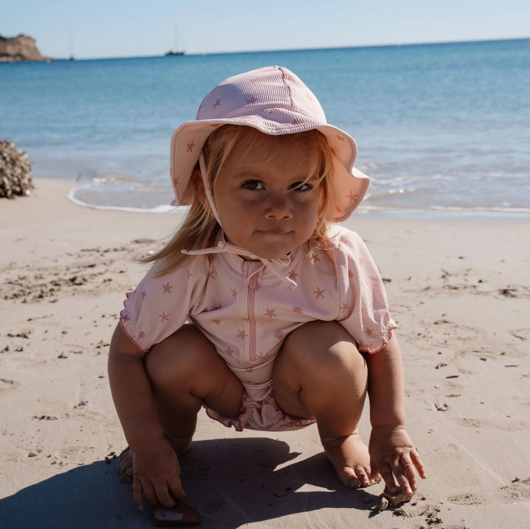 Camiseta de baño de manga corta - Rosa - Conchas - Imagen 6