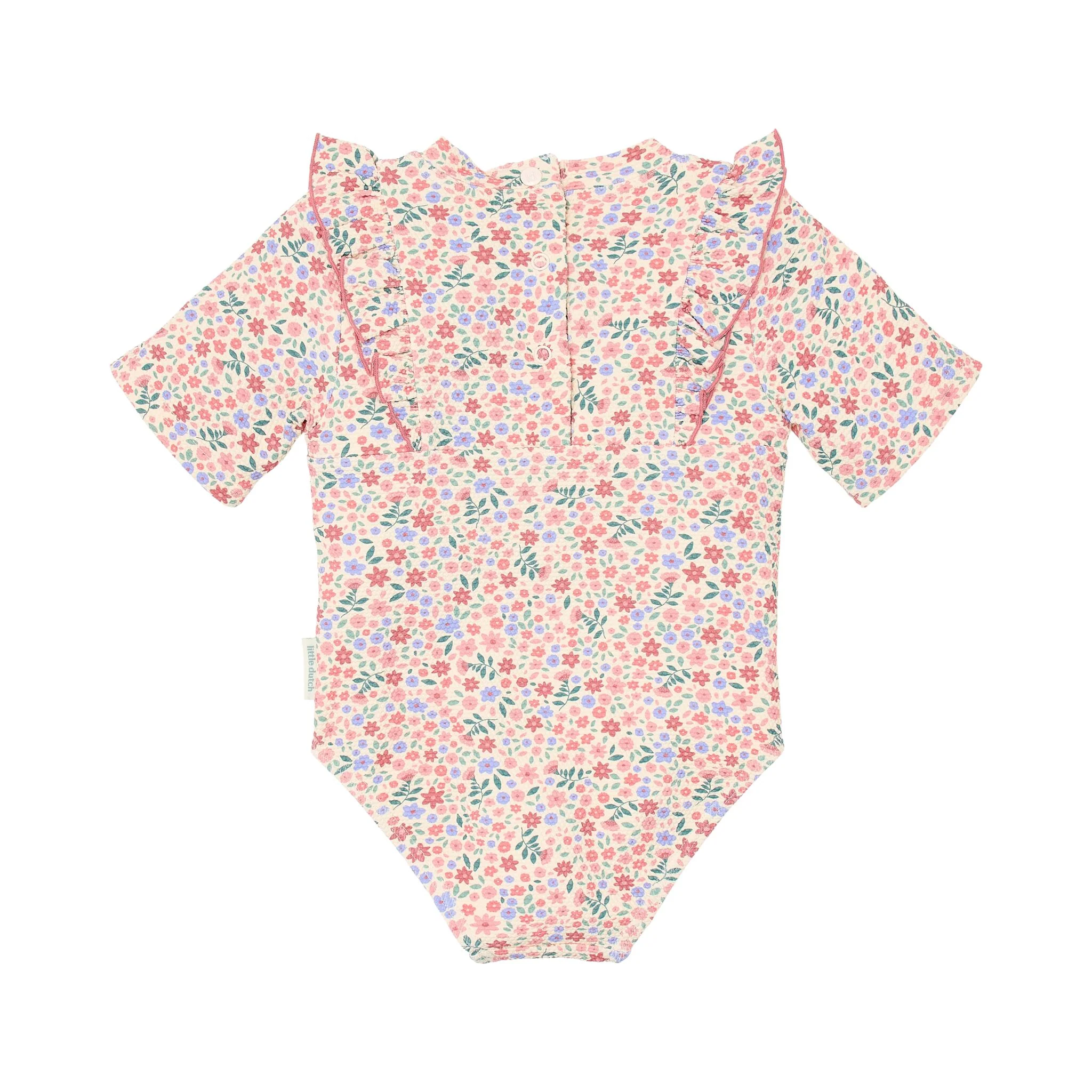 Traje de baño de manga corta con estampado floral - Imagen 6