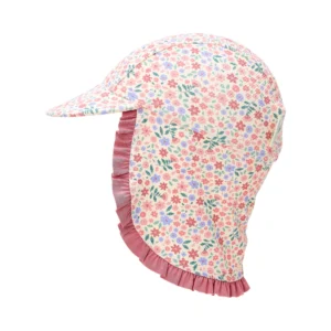 Gorro de baño con estampado floral.