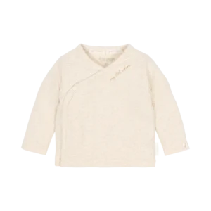 Camisa cruzada de manga larga color beige. Little dutch