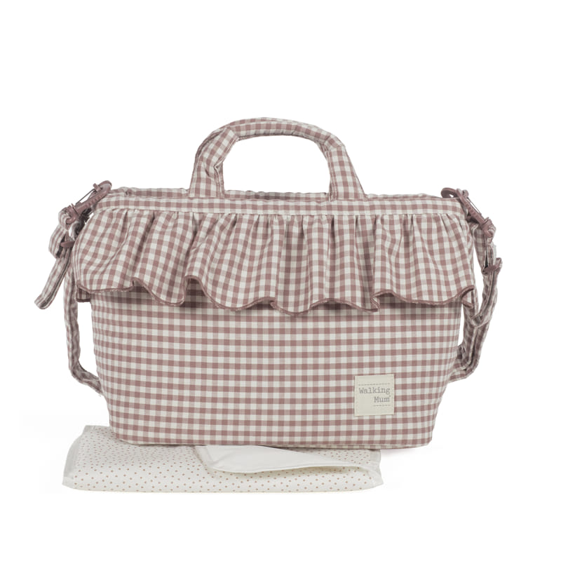 BOLSA CANASTILLA PRALINÉ VICHY MOKA WALKING MUM - Imagen 2