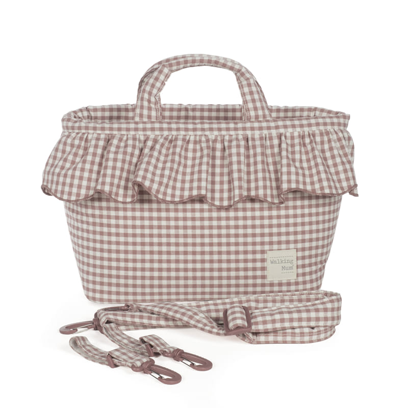 BOLSA CANASTILLA PRALINÉ VICHY MOKA WALKING MUM - Imagen 3