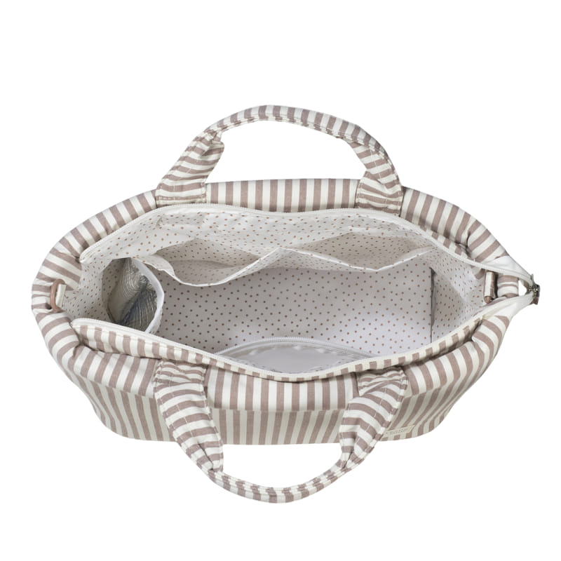 BOLSA CANASTILLA PRALINÉ RAYAS MOKA WALKING MUM - Imagen 3