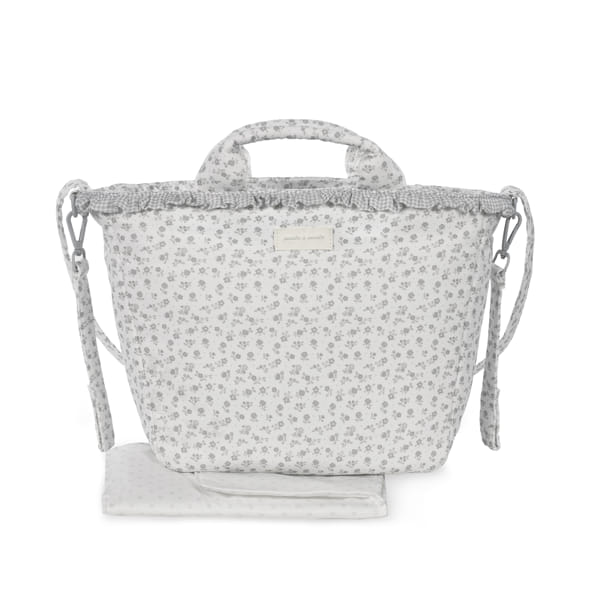 BOLSA CANASTILLA LITTLE BLOOM FLOR GRIS PASITO A PASITO - Imagen 7