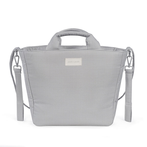 BOLSA CANASTILLA LITTLE BLOOM VICHY GRIS PASITO A PASITO