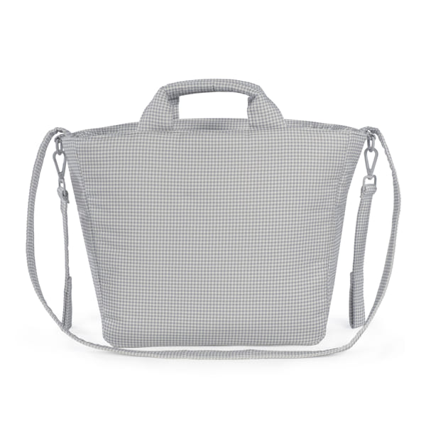 BOLSA CANASTILLA LITTLE BLOOM VICHY GRIS PASITO A PASITO - Imagen 4