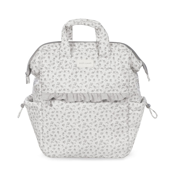 MOCHILA LITTLE BLOOM FLOR GRIS PASITO A PASITO